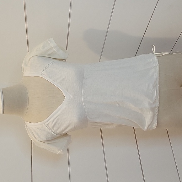 American Eagle Outfitters xs white tee shirt with puff sleeves - Picture 1 of 3